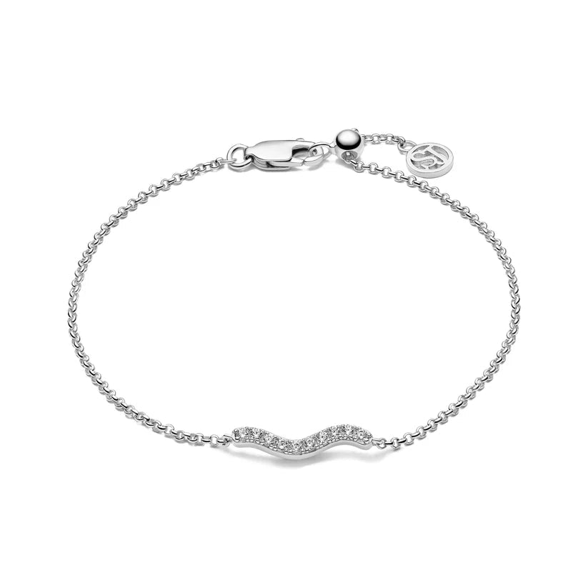 Sif 925 sterling sølv Armbånd Ellera Waves SJ - B3859 - CZ - Urma.dk