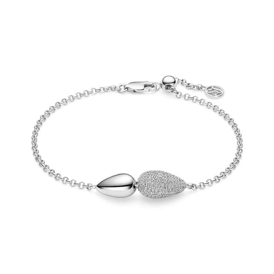 Sif 925 sterling sølv Armbånd Goccia Due SJ - B2589 - CZ - Urma.dk