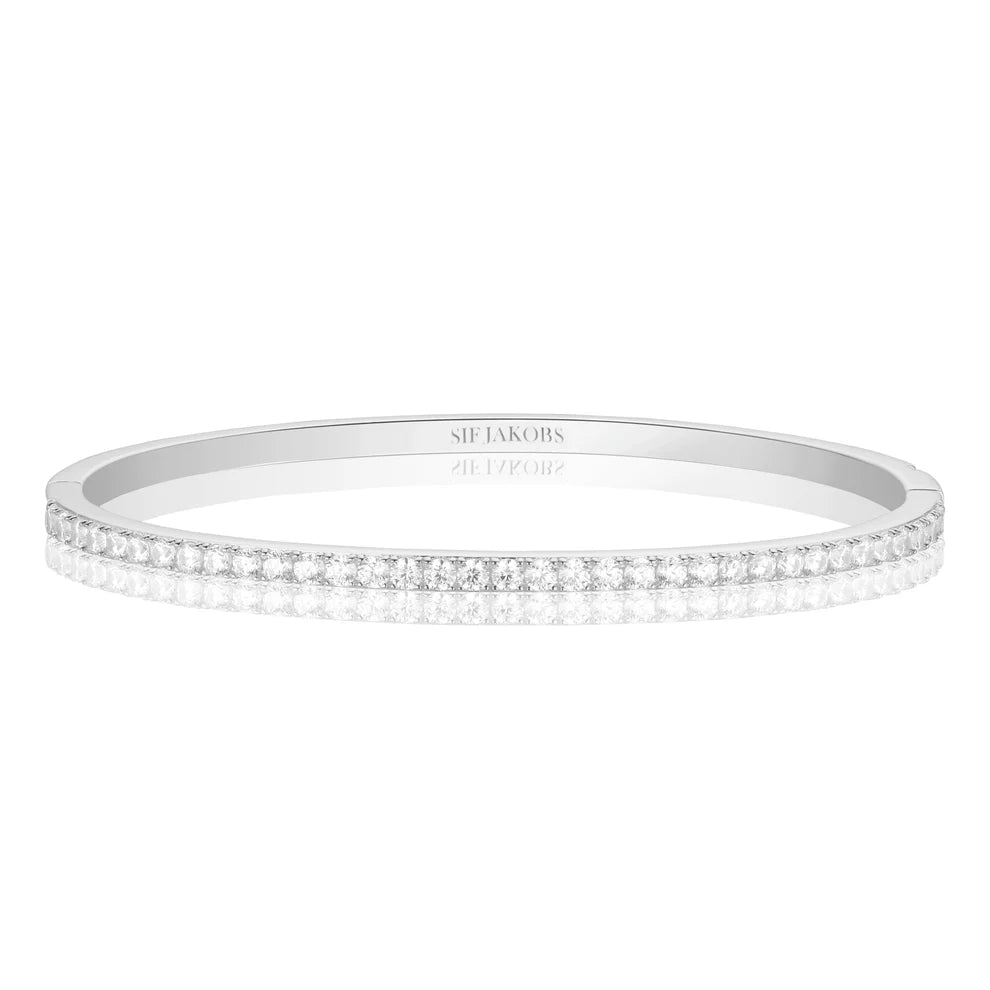 Sif 925 Sterling sølv Bangle Ellisse Medium SJ - BG2344 - CZ - Urma.dk