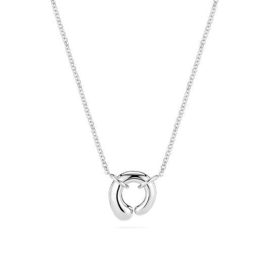 Sif 925 Sterling sølv Goccia Circolo Pianura Halskæde SJ - N2586 - Urma.dk
