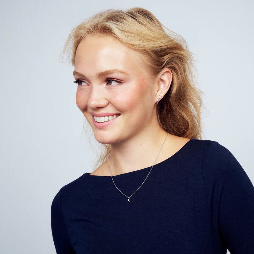 Sif 925 Sterling sølv Halskæde Luna SJ - N2707 - CZ - Urma.dk