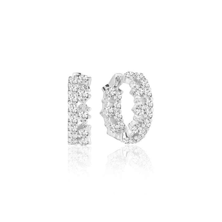 Sif 925 Sterling sølv Ørering Livigno Creolo Piccolo Hvid SJ - E2363 - CZ - Urma.dk