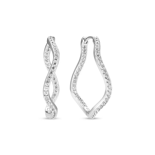Sif 925 Sterling sølv Øreringe Ellera Waves X - Grande SJ - E3879 - CZ - Urma.dk