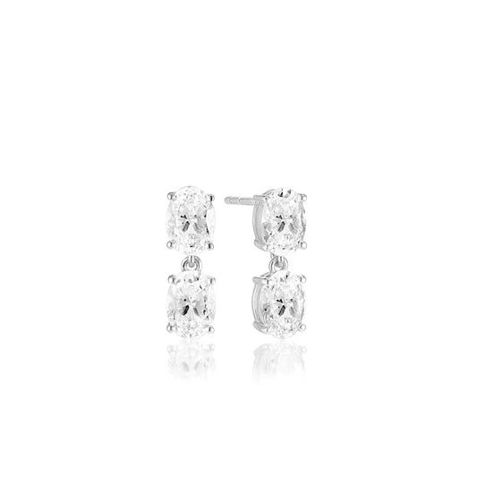 Sif 925 Sterling sølv Øreringe Ellisse Due Piccolo SJ - E2308 - CZ - Urma.dk