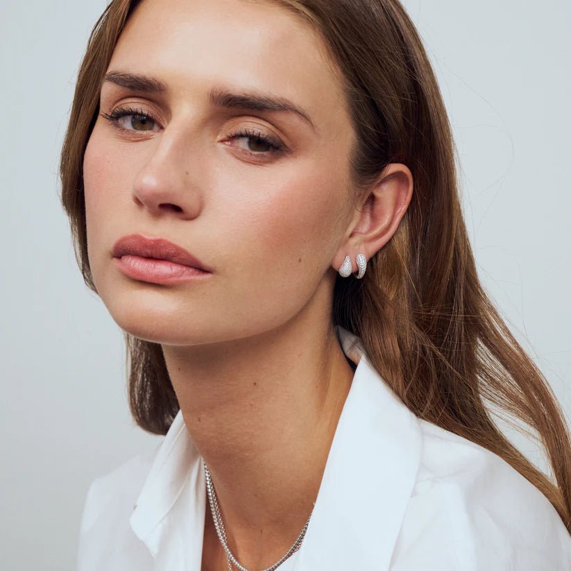 Sif 925 sterling sølv Øreringe Goccia Calare Piccolo SJ - E2752 - CZ - Urma.dk