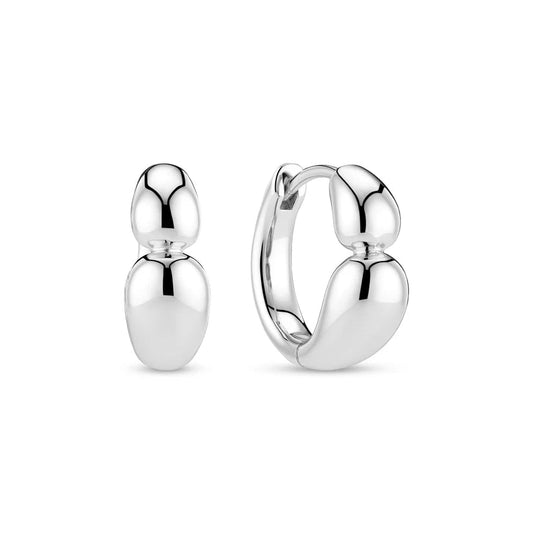 Sif 925 Sterling sølv Øreringe Goccia Creolo Piccolo Pianura SJ - E2582 - Urma.dk
