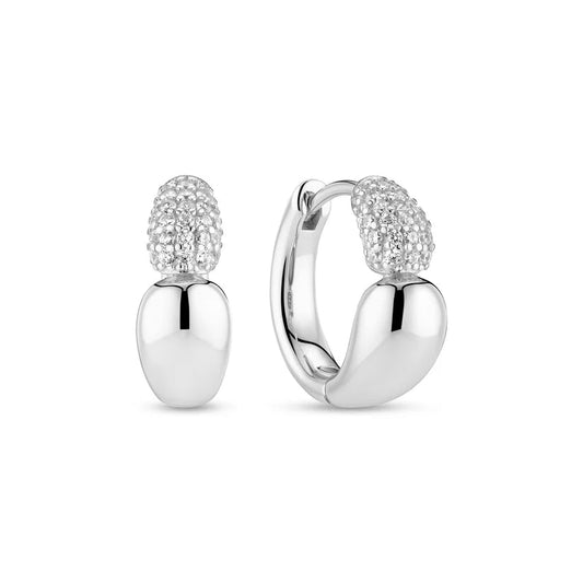 Sif 925 Sterling sølv Øreringe Goccia Creolo Piccolo SJ - E2582 - CZ - Urma.dk