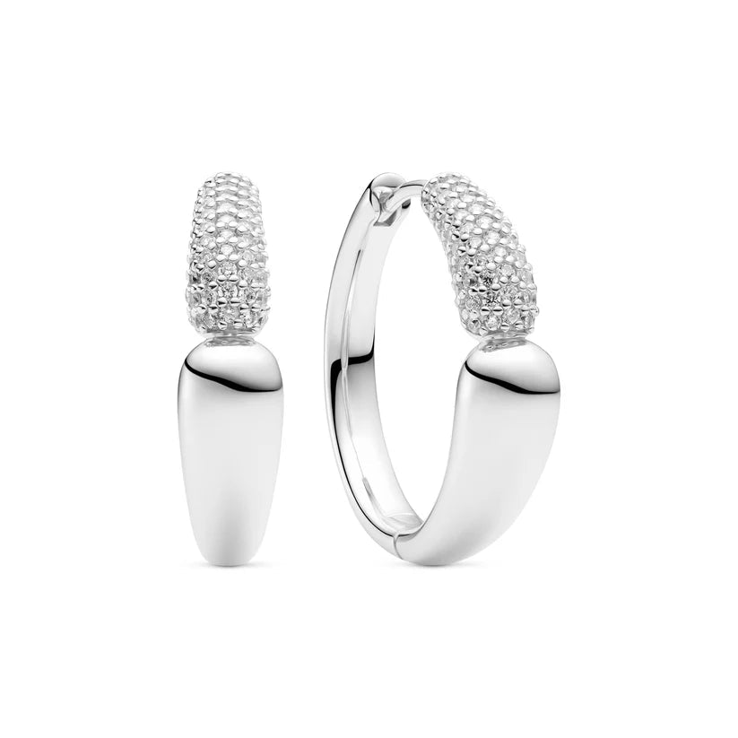 Sif 925 sterling sølv Øreringe Goccia Creolo SJ - E2584 - CZ - Urma.dk