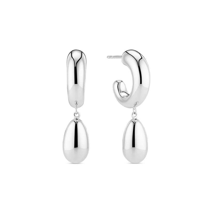 Sif 925 Sterling sølv Øreringe Goccia Pendolo Pianura SJ - E2587 - Urma.dk