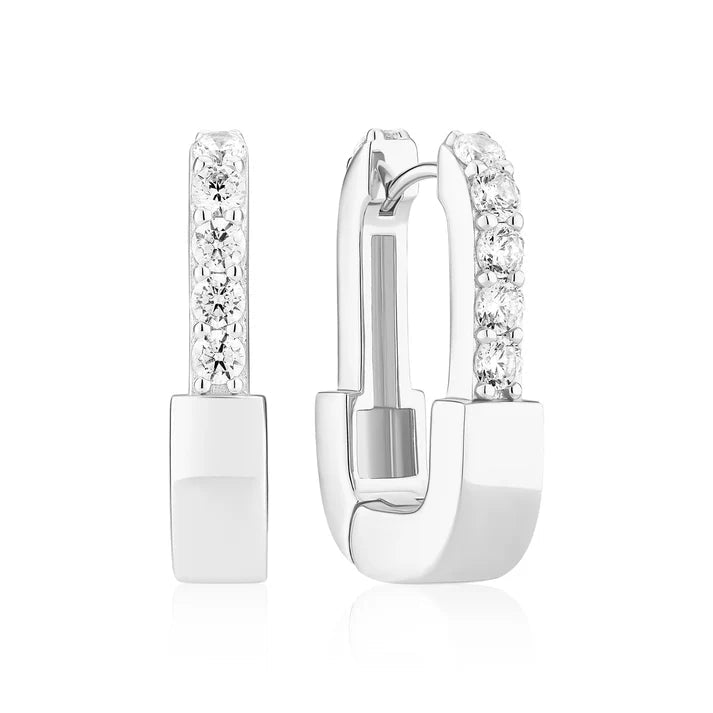 Sif 925 Sterling sølv Øreringe Maratea med hvide zirkoner SJ - E2453 - CZ - Urma.dk