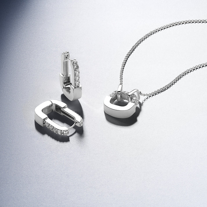 Sif 925 Sterling sølv Øreringe Maratea med hvide zirkoner SJ - E2453 - CZ - Urma.dk