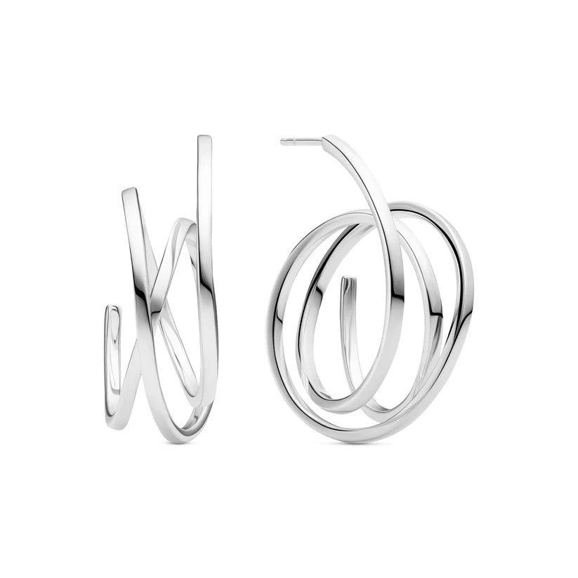 Sif 925 sterling sølv Øreringe Spirale Pianura Grande SJ - E2591 - Urma.dk