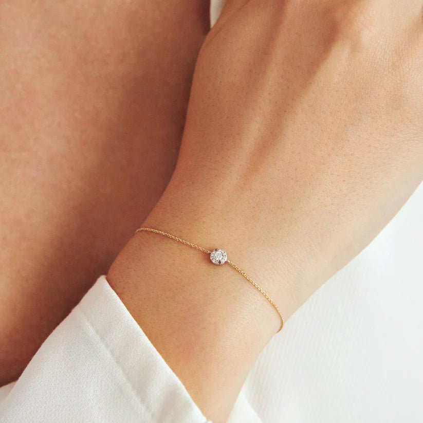 Sif Armbånd Rome - 14 kt. guld el. hvidguld 0.09 ct TW G - H VS lab - grown diamanter SJ - B2555 - WD - YG - Urma.dk