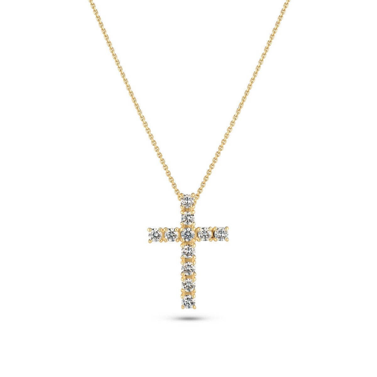 Sif Halskæde Alba Croce - med lab - grown diamanter SJ - N2570 - WD - YG - Urma.dk