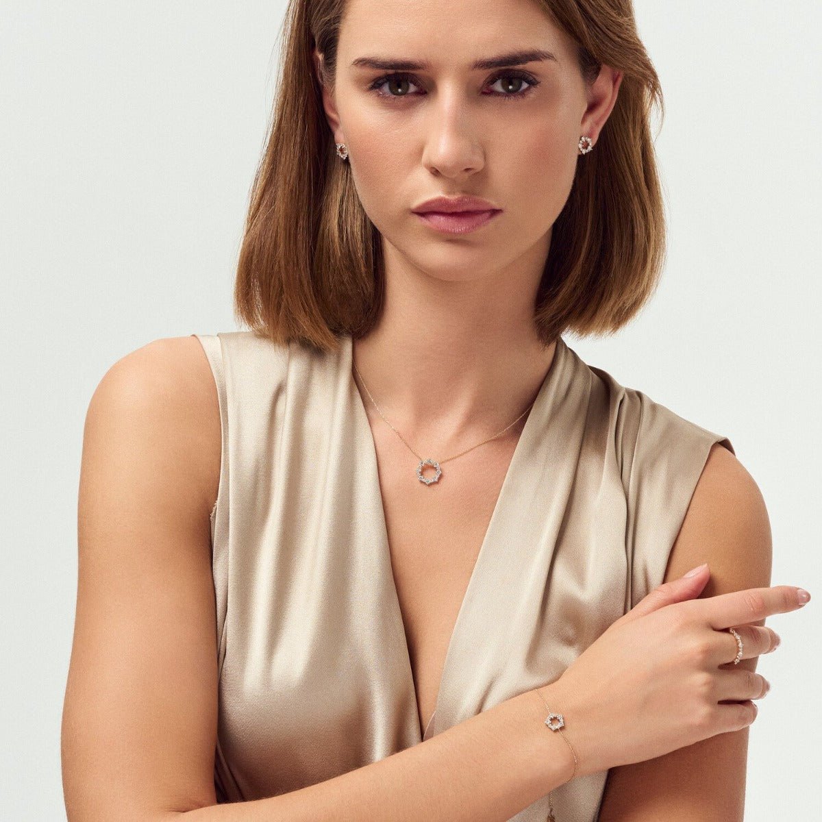 Sif Halskæde Brina - med lab - grown diamanter SJ - N2533 - WD - YG - Urma.dk