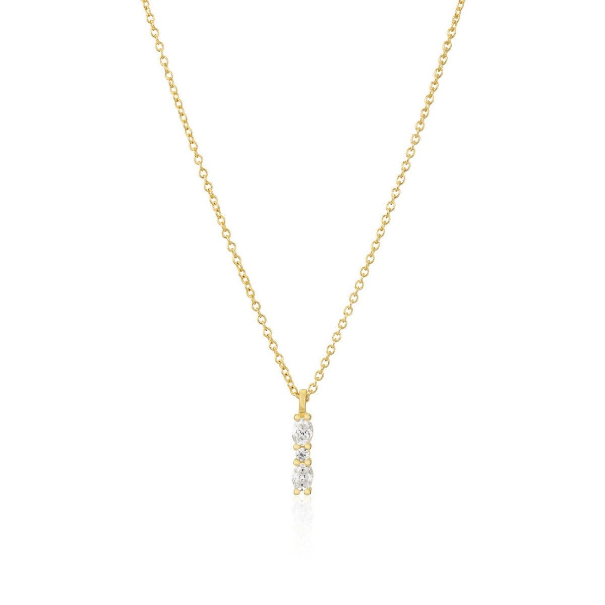 Sif Halskæde Ellera Ovale Piccolo SJ - N2414 - CZ - YG - Urma.dk