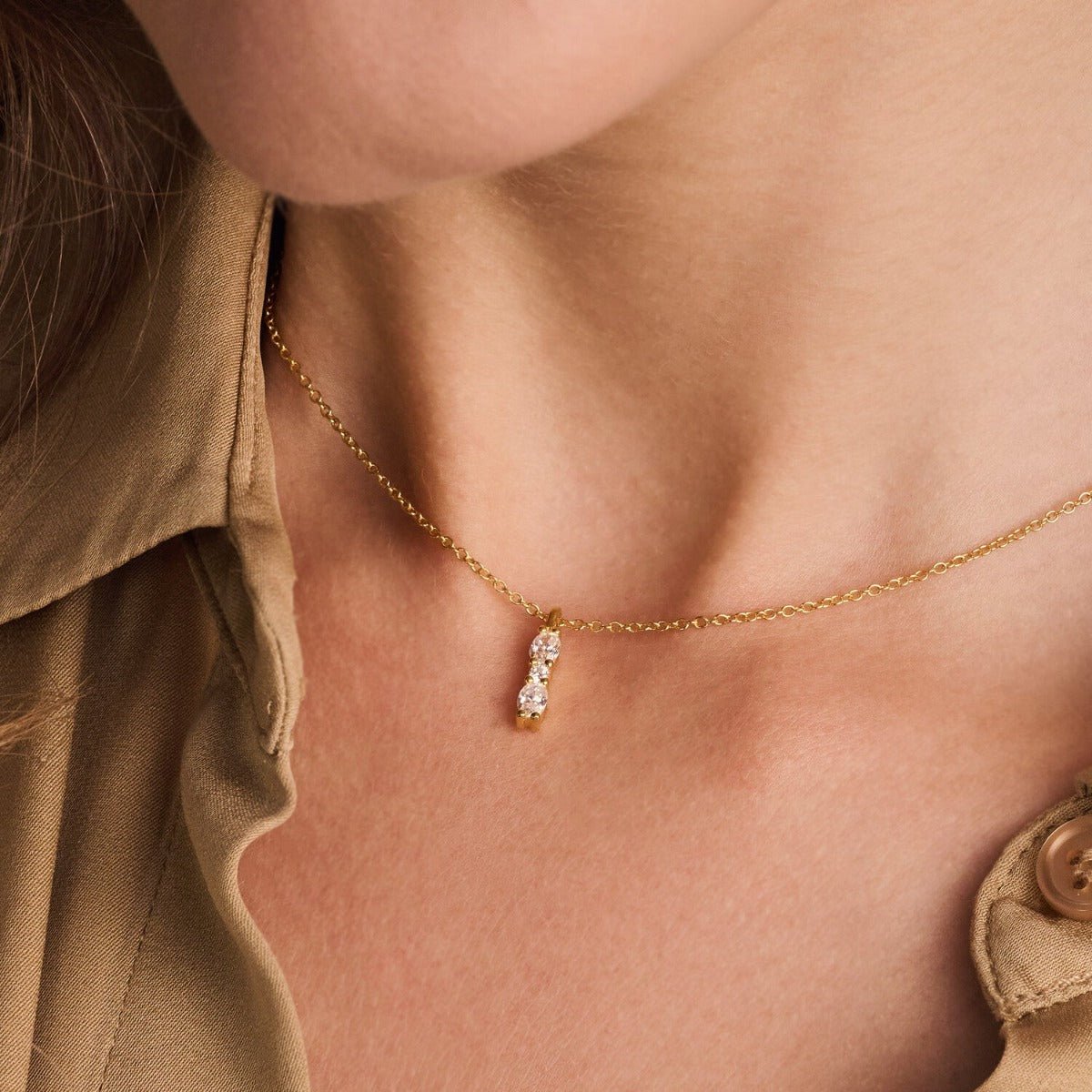 Sif Halskæde Ellera Ovale Piccolo SJ - N2414 - CZ - YG - Urma.dk