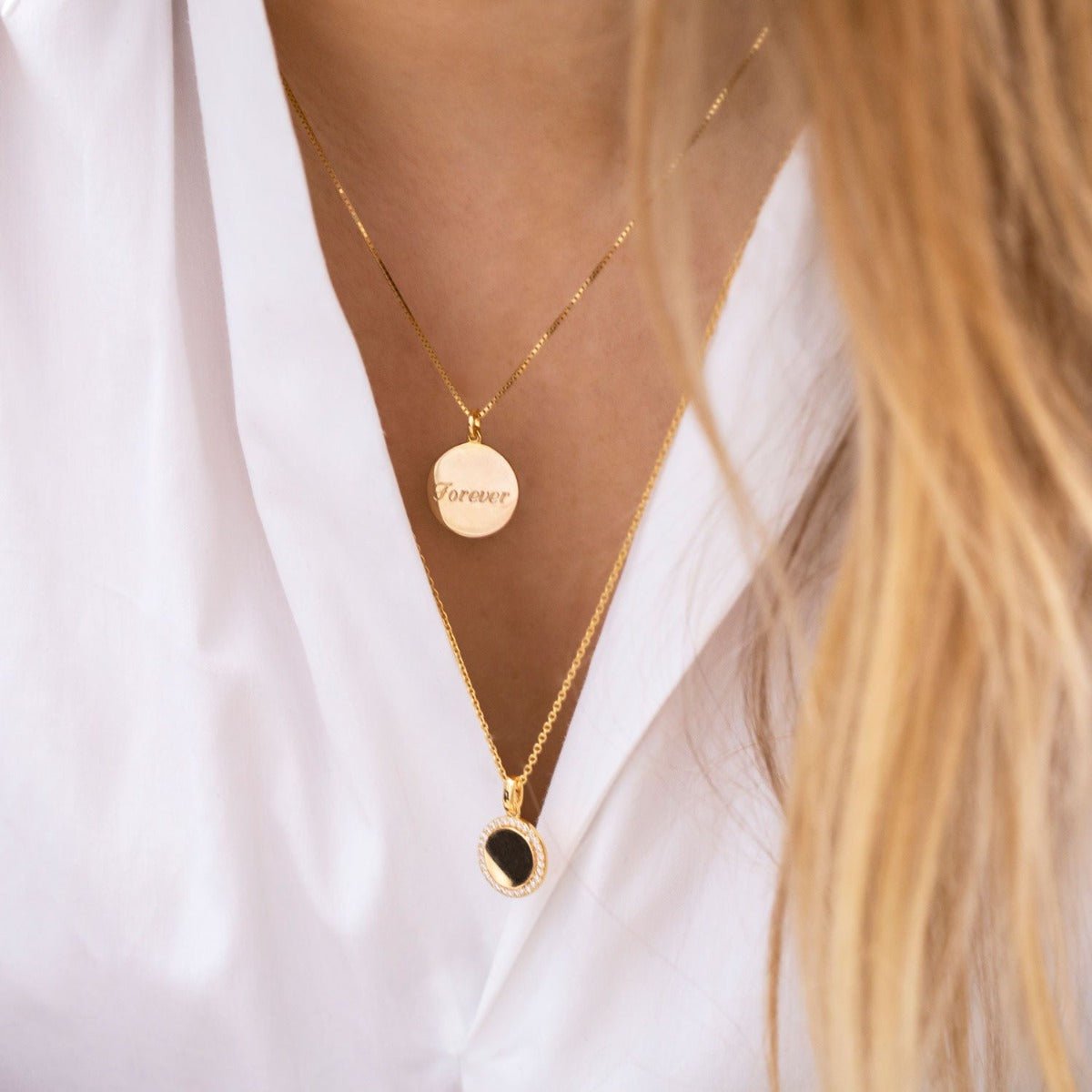 Sif Halskæde Follina SJ - P3780 - CZ - YG38 - 45 - Urma.dk