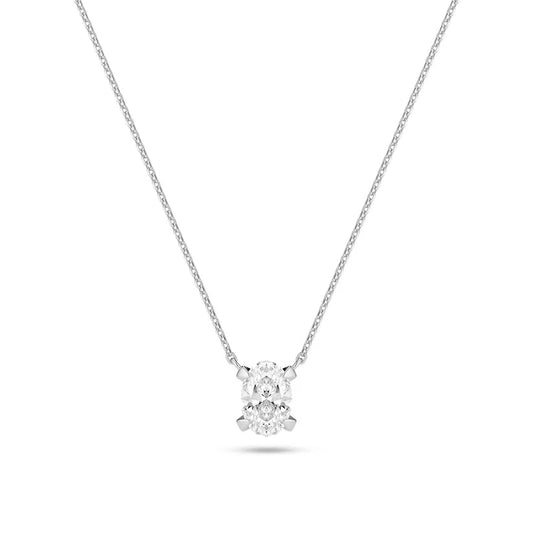 Sif Halskæde Grace Ovale Solitaire - 14 kt. guld el. hvidguld 0.75 ct TW G - H VS lab - grown diamant SJ - N2566 - WD - WG - Urma.dk