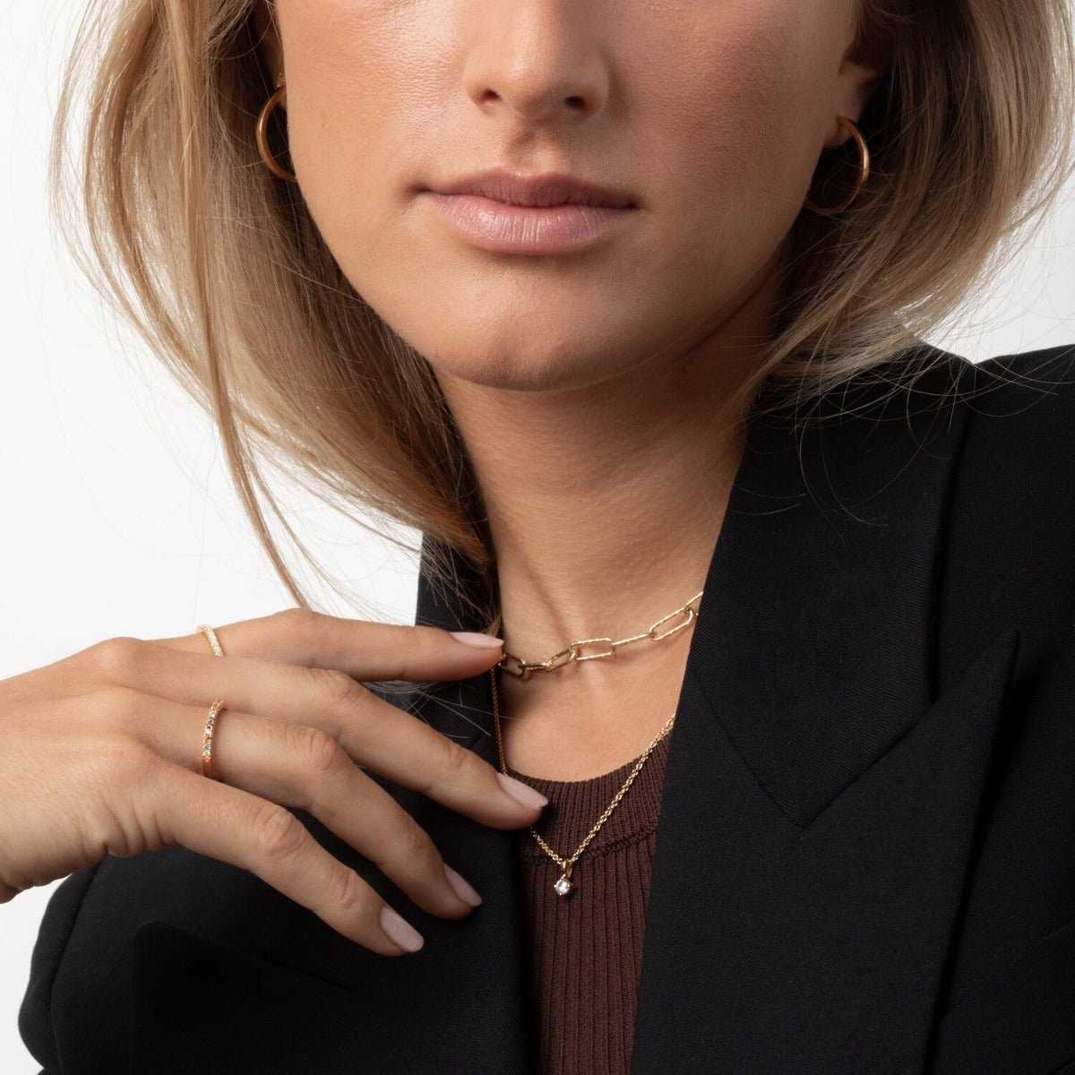 Sif Halskæde Princess Piccolo SJ - P4MMRD - CZ - YG - 45 - Urma.dk