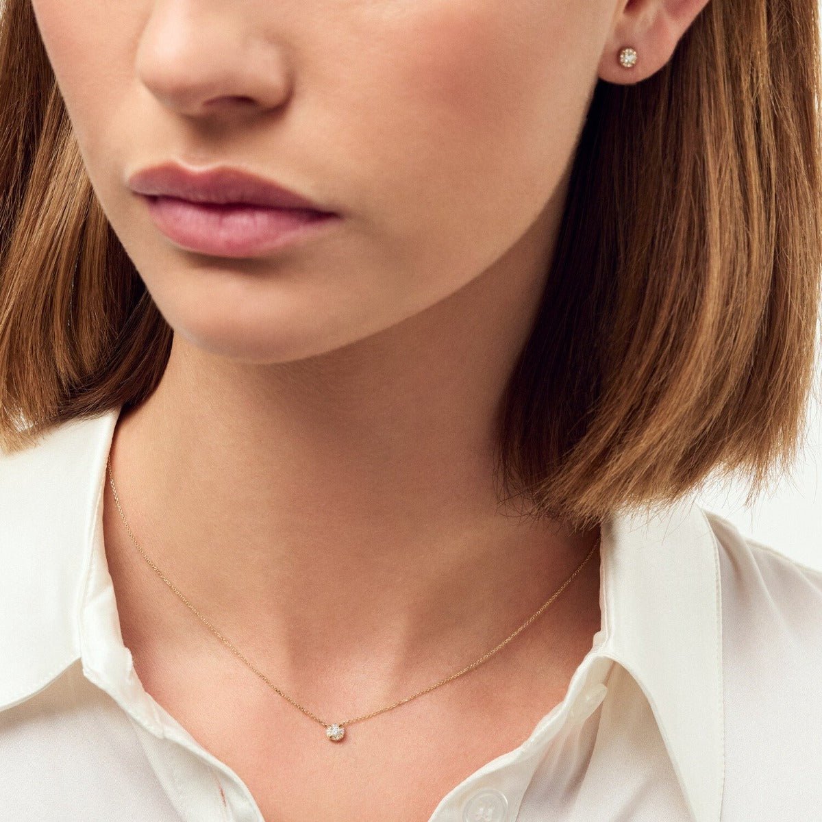Sif Halskæde Rome - med lab - grown diamanter SJ - N2555 - WD - WG - Urma.dk