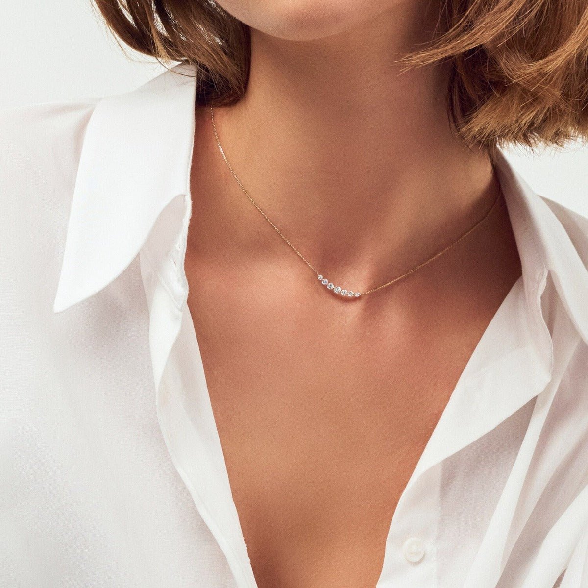 Sif Halskæde Tiara - med lab - grown diamanter SJ - N2518 - Urma.dk