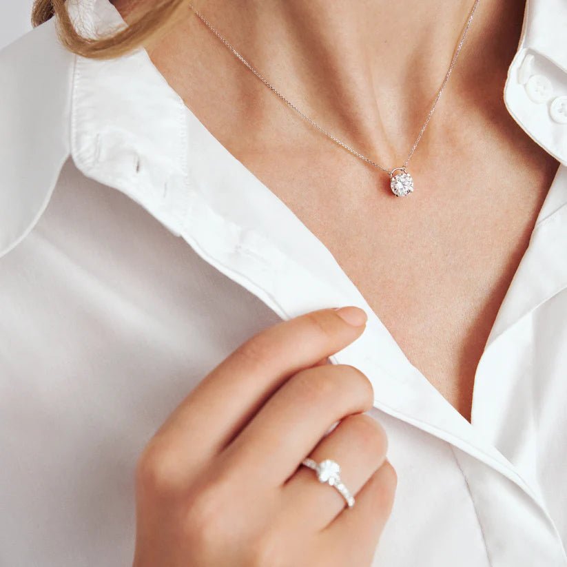 Sif Halskæde Venice - 14 kt. guld el. hvidguld 0.50 - 2.00 ct TW G - H VS lab - grown diamant SJ - N2509 - WD - WG - Urma.dk