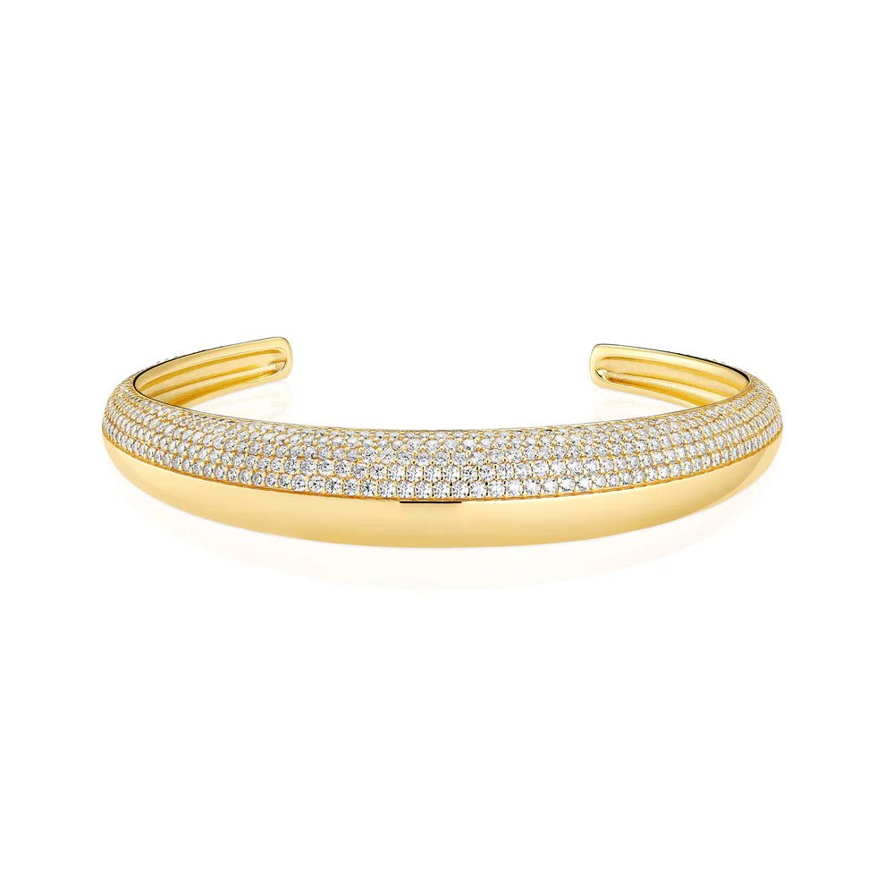 Sif karat forgyldt sterling sølv Bangle Fasano SJ - BG2487 - CZ - YG - Urma.dk
