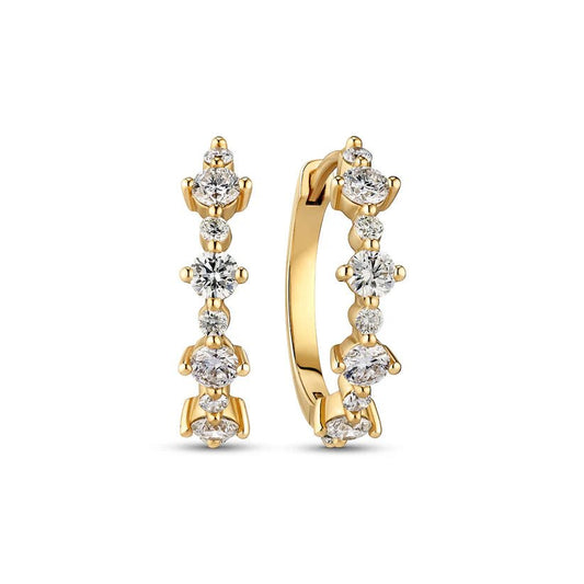 Sif Øreringe Brina Creolo - 14 kt. guld el. hvidguld 0.85 ct TW G - H VS lab - grown diamanter SJ - E2535 - WD - YG - Urma.dk