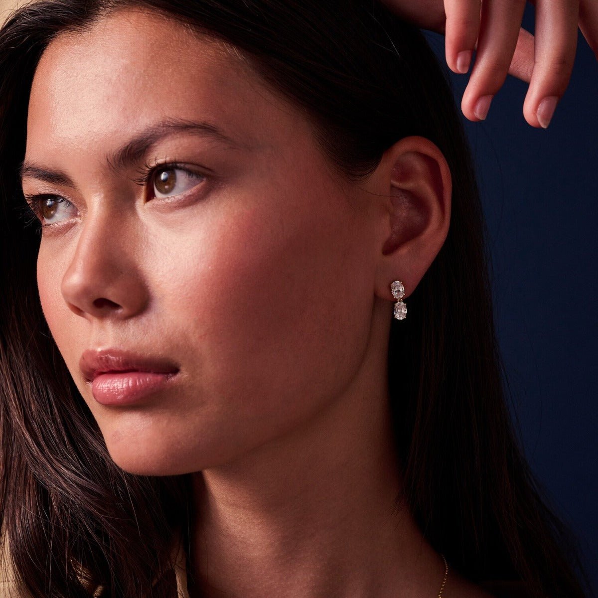 Sif Øreringe Ellisse Due Piccolo SJ - E2308 - CZ - YG - Urma.dk