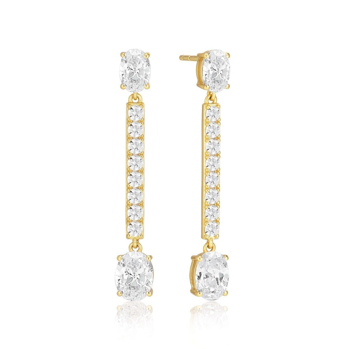 Sif Øreringe Ellisse Lungo SJ - E2322 - CZ - YG - Urma.dk