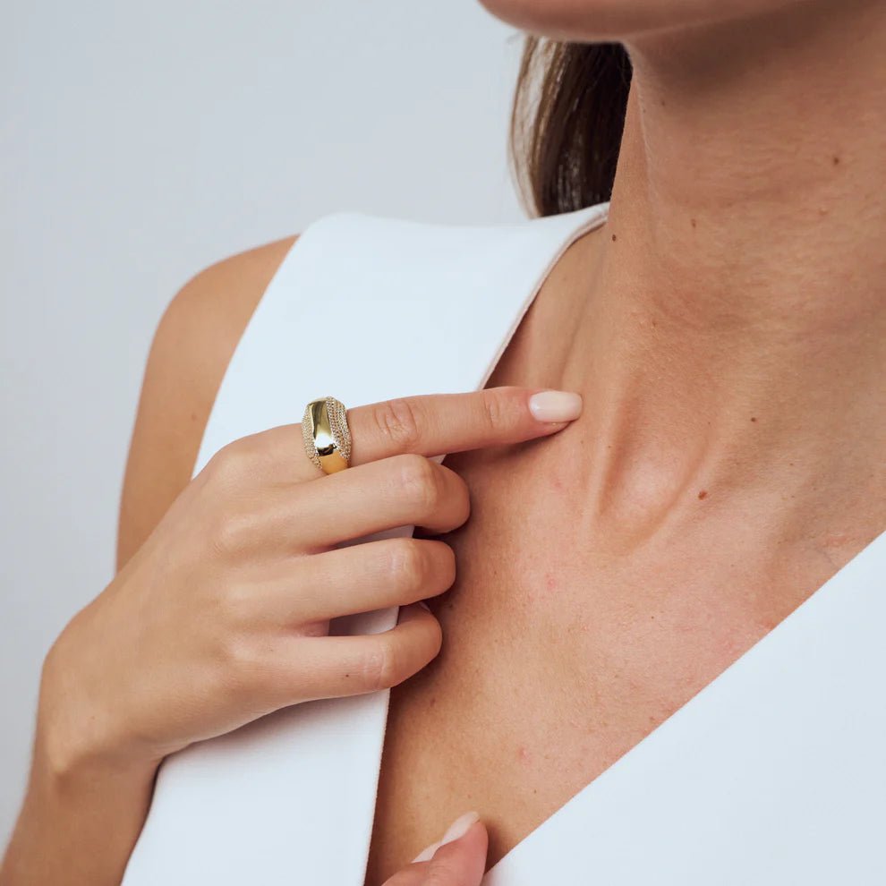 Sif Ring Borsa SJ - R2621 - CZ - YG - 50 - Urma.dk