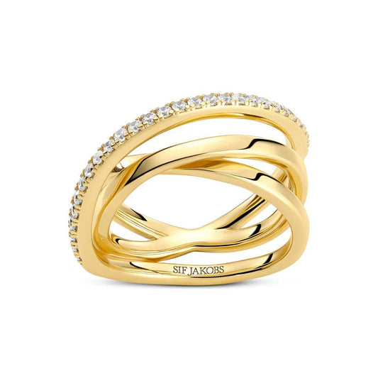 Sif Ring Spirale SJ - R2590 - CZ - YG - Urma.dk