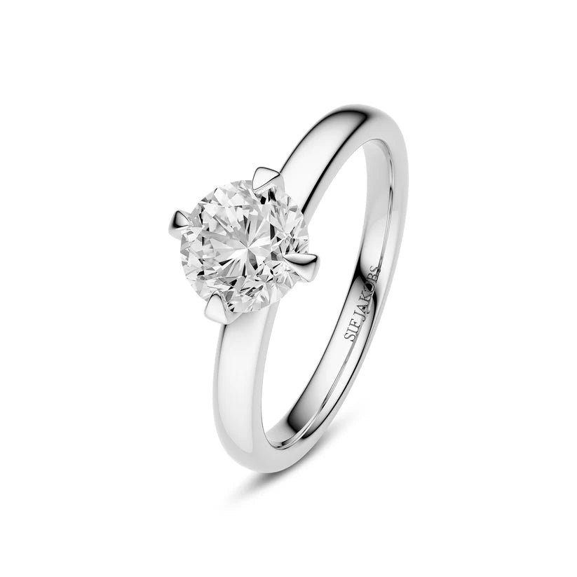 Sif Ring Venice Solitaire - 14 kt. guld el. hvidguld 0.50 - 3.00 ct TW G - H VS lab - grown diamanter SJ - R2503 - WD - WG - Urma.dk