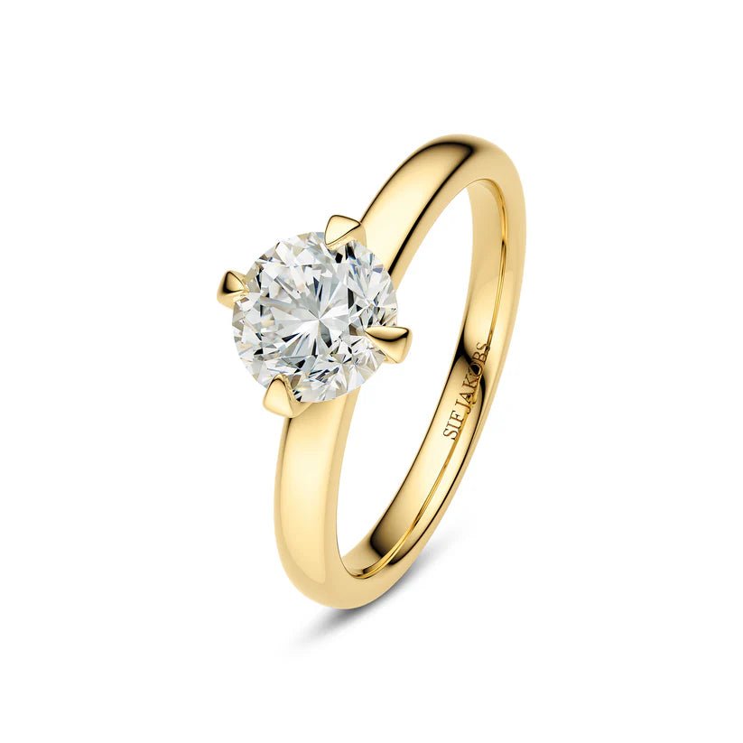 Sif Ring Venice Solitaire - 14 kt. guld el. hvidguld 0.50 - 3.00 ct TW G - H VS lab - grown diamanter SJ - R2503 - WD - YG - Urma.dk