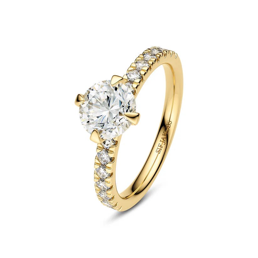 Sif Ring Venice Solitaire Altro - 14 kt guld el. hvidguld 0.80 - 3.40 ct TW G - H VS lab - grown diamanter SJ - R2510 - WD - YG - Urma.dk