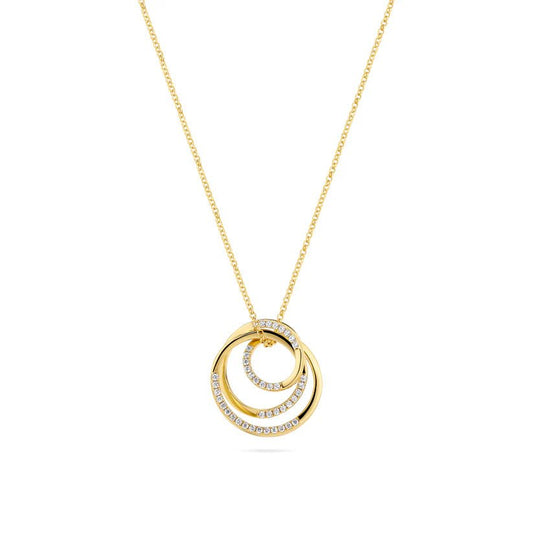 Sif Sif 18 karat forgyldt sterling sølv Halskæde Spirale SJ - N2590 - CZ - YG - Urma.dk