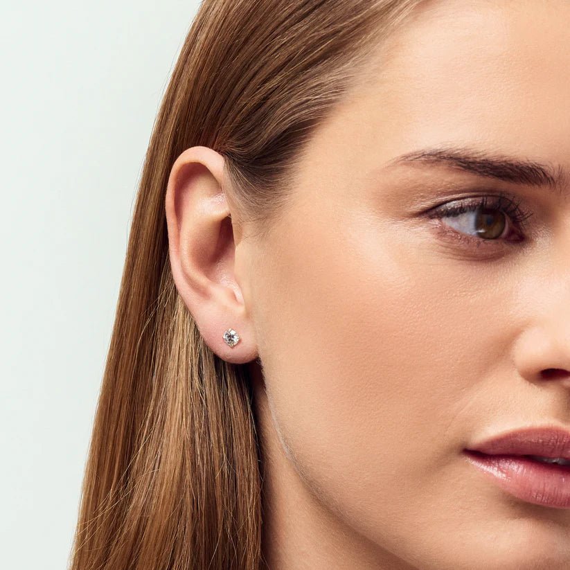 Sif Solitaire ørering Venice Single - 14 kt. guld el. hvidguld 0.11 - 0.50 ct TW G - H VS lab - grown diamant SJ - E2502 - WD - YG - 1 - Urma.dk