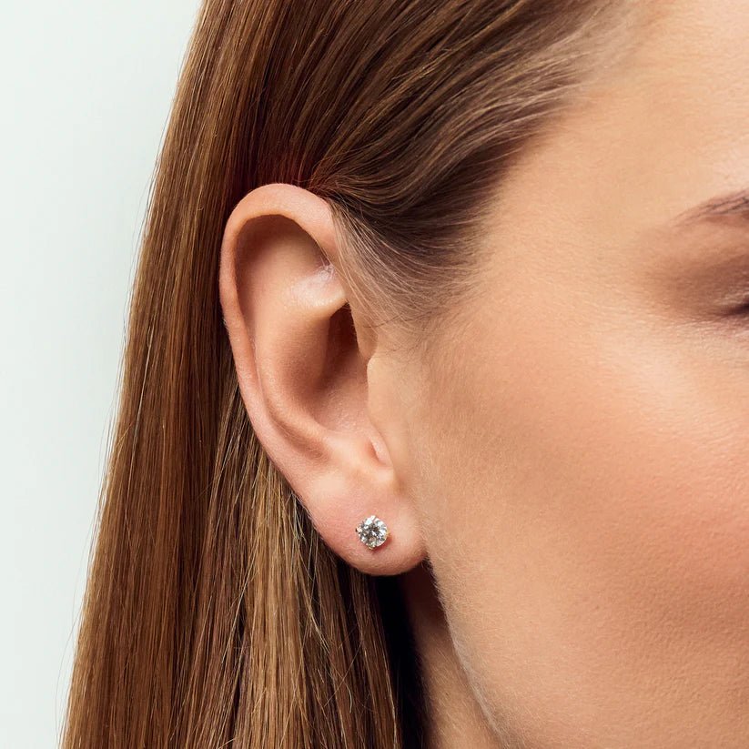 Sif Solitaire ørering Venice Single - 14 kt. guld el. hvidguld 0.11 - 0.50 ct TW G - H VS lab - grown diamant SJ - E2502 - WD - YG - 1 - Urma.dk