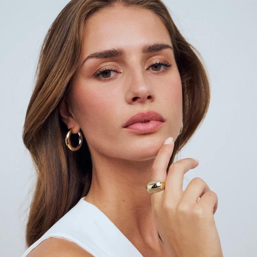 Sif sterling sølv og forgyldt Øreringe Carrara Pianura X - Grande SJ - E2476 - 2YG - Urma.dk