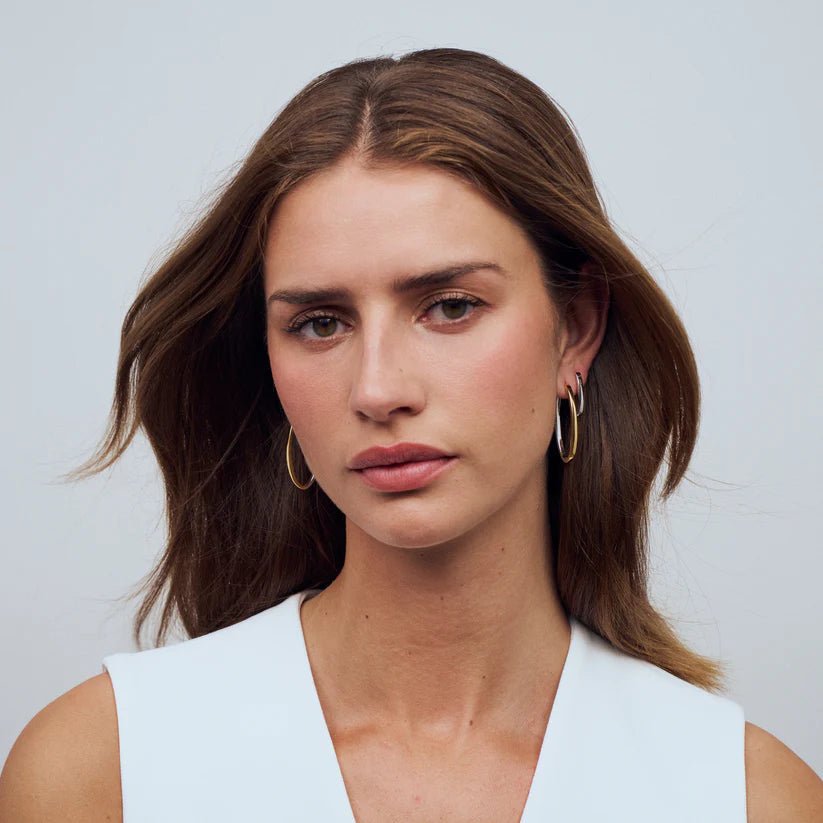 Sif sterling sølv og forgyldt Øreringe Ellisse Pianura Piccolo SJ - E2312 - 2YG - Urma.dk