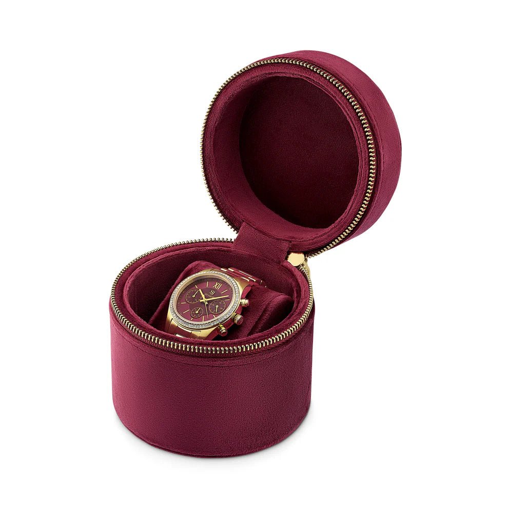 Sif Ur Domenica Burgundy urskive og hvide zirkoner SJ - W2407 - CZ - YG - Urma.dk