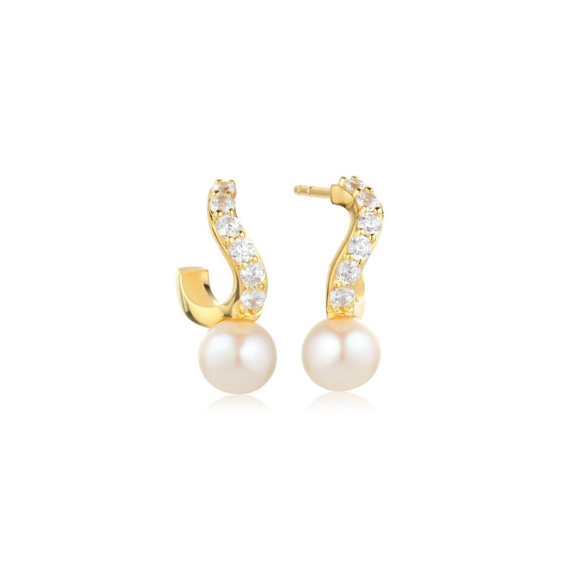 Sif Earrings Ellisse Lungo Otto Hvid SJ-E2324-CZ-YG