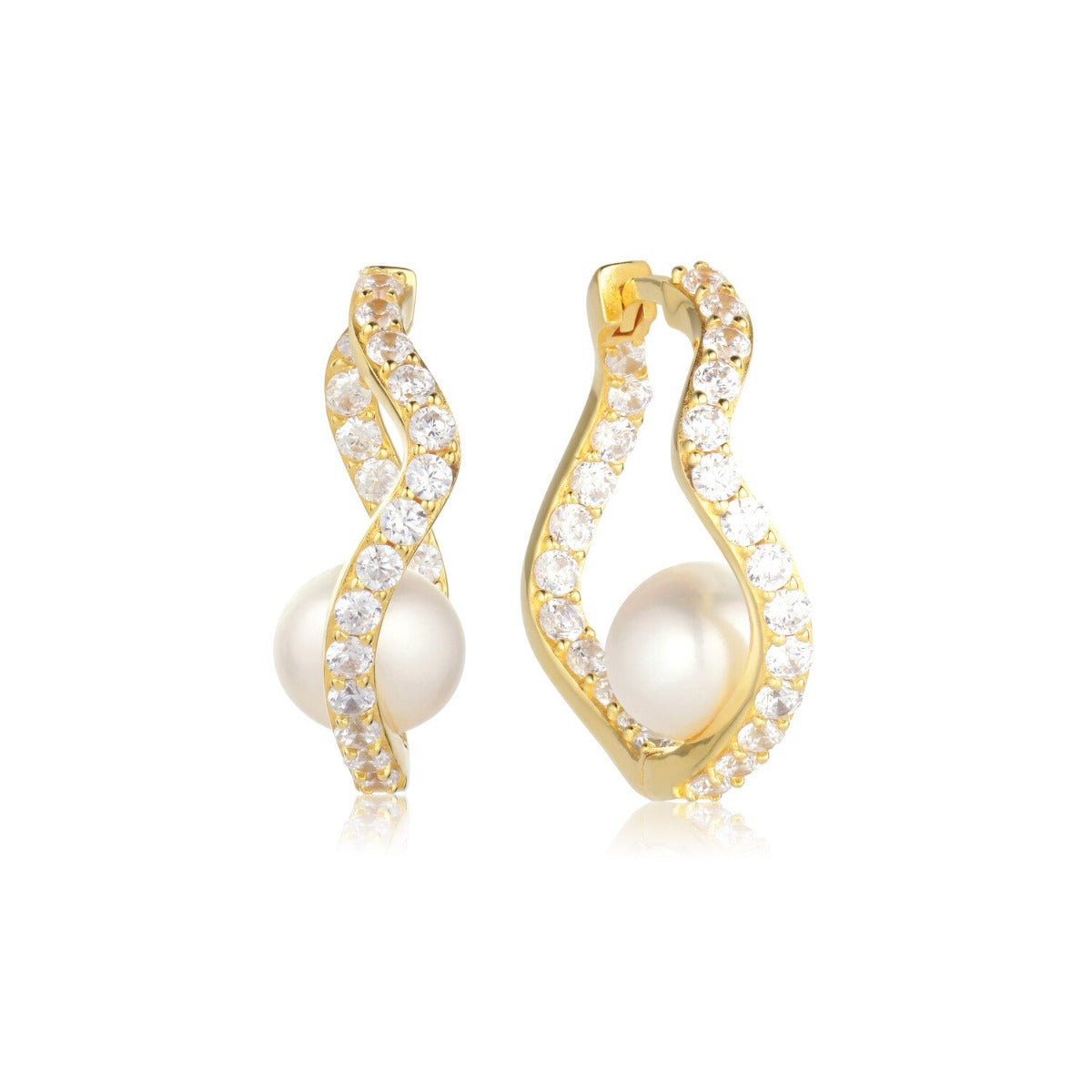 Sif Earrings Ellisse Lungo Otto Hvid SJ-E2324-CZ-YG