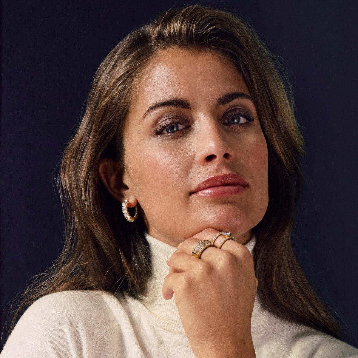 Sif Øreringe Ellisse Creolo Hvid SJ-E2315-CZ-YG