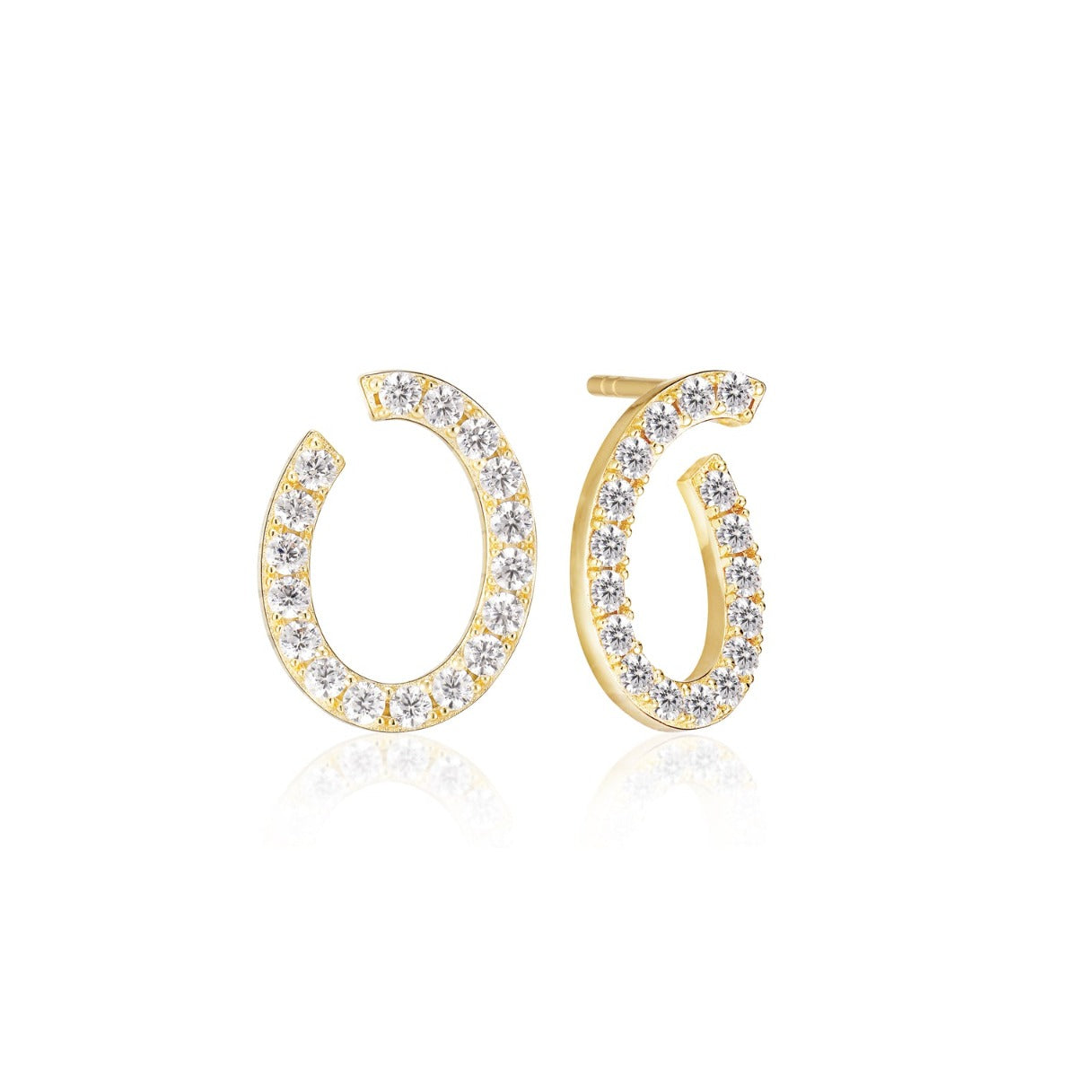 Sif Earrings Ellisse Lungo Otto Hvid SJ-E2324-CZ-YG