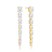Sif Earrings Ellisse Lungo Otto Hvid SJ-E2324-CZ-YG