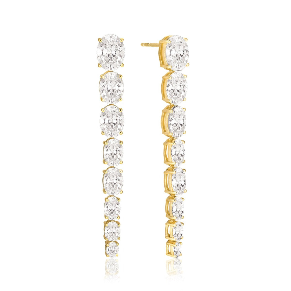 Sif Earrings Ellisse Lungo Otto Hvid SJ-E2324-CZ-YG