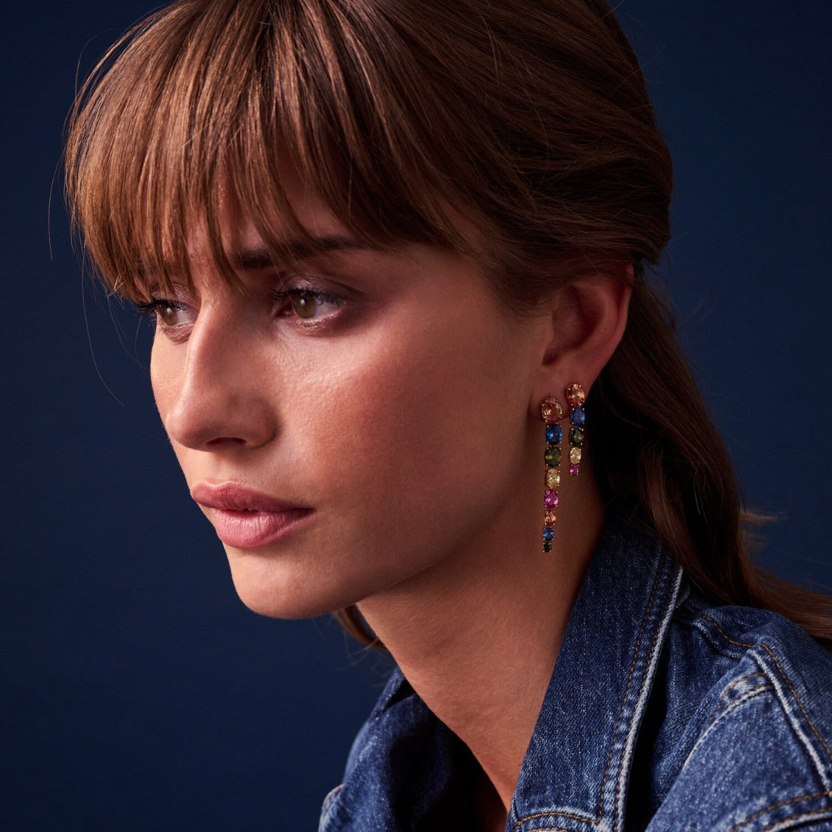 Sif Earrings Ellisse Lungo Otto Multi SJ-E2324-XCZ-YG