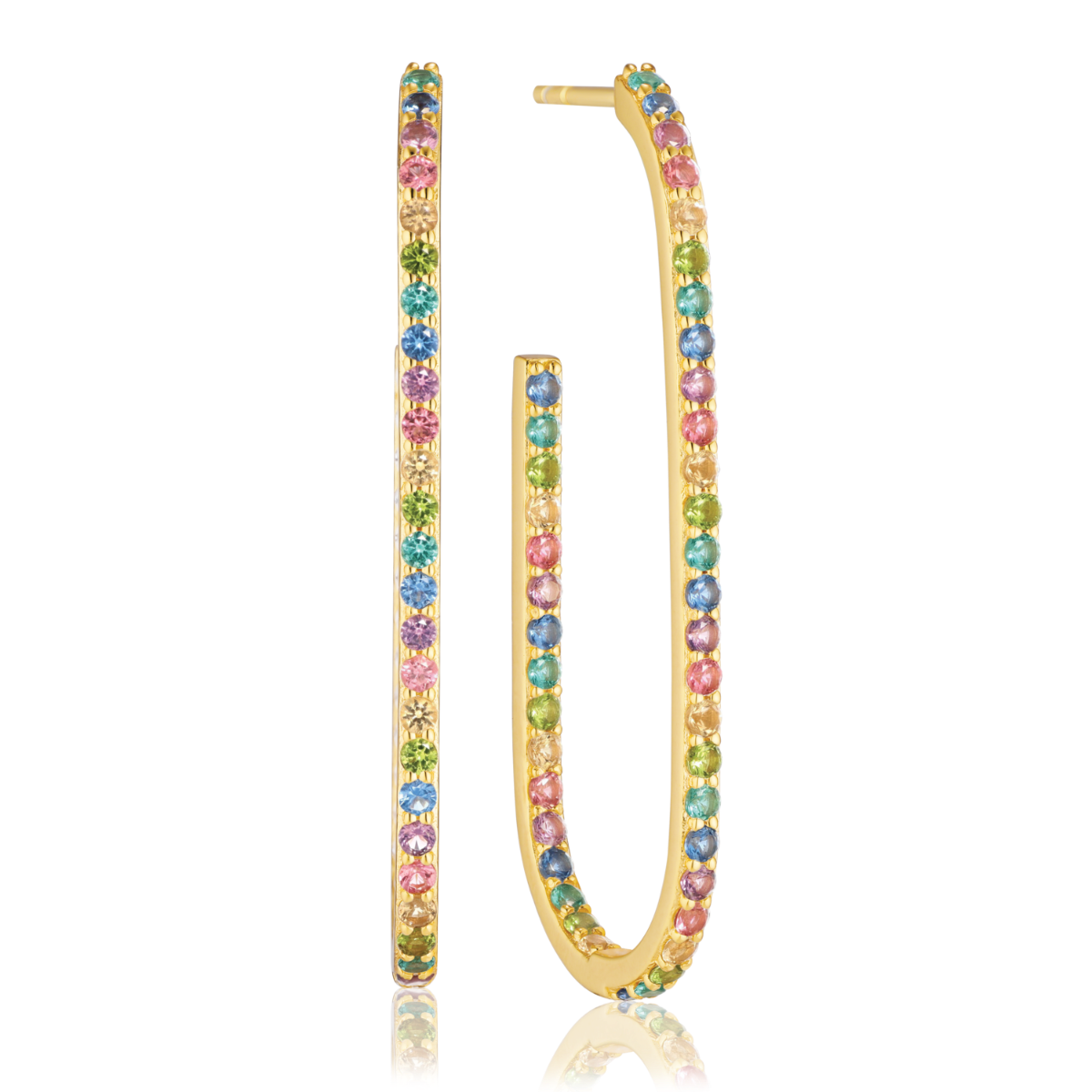 Sif Earrings Ellisse Lungo Otto Hvid SJ-E2324-CZ-YG